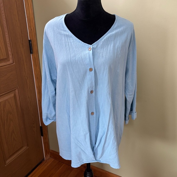 Floral Blooming Tops - 🦋 Breezy Cotton Rich Top with 3/4 Sleeves 🦋